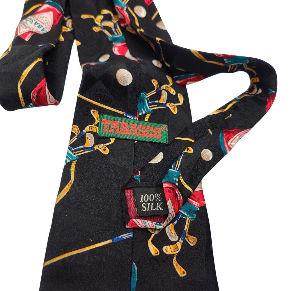 AOP Silk Necktie Tabasco Golf Novelty Golf Club Sauce Bottle Classic Gift